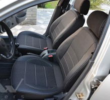 Авточехлы Premium для салона Daewoo Lanos серая строчка (MW Brothers) подголовники