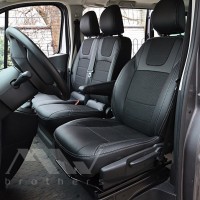 Авточехлы Dynamic для салона Opel Vivaro '15-, (1+2) серая строчка (MW Brothers)